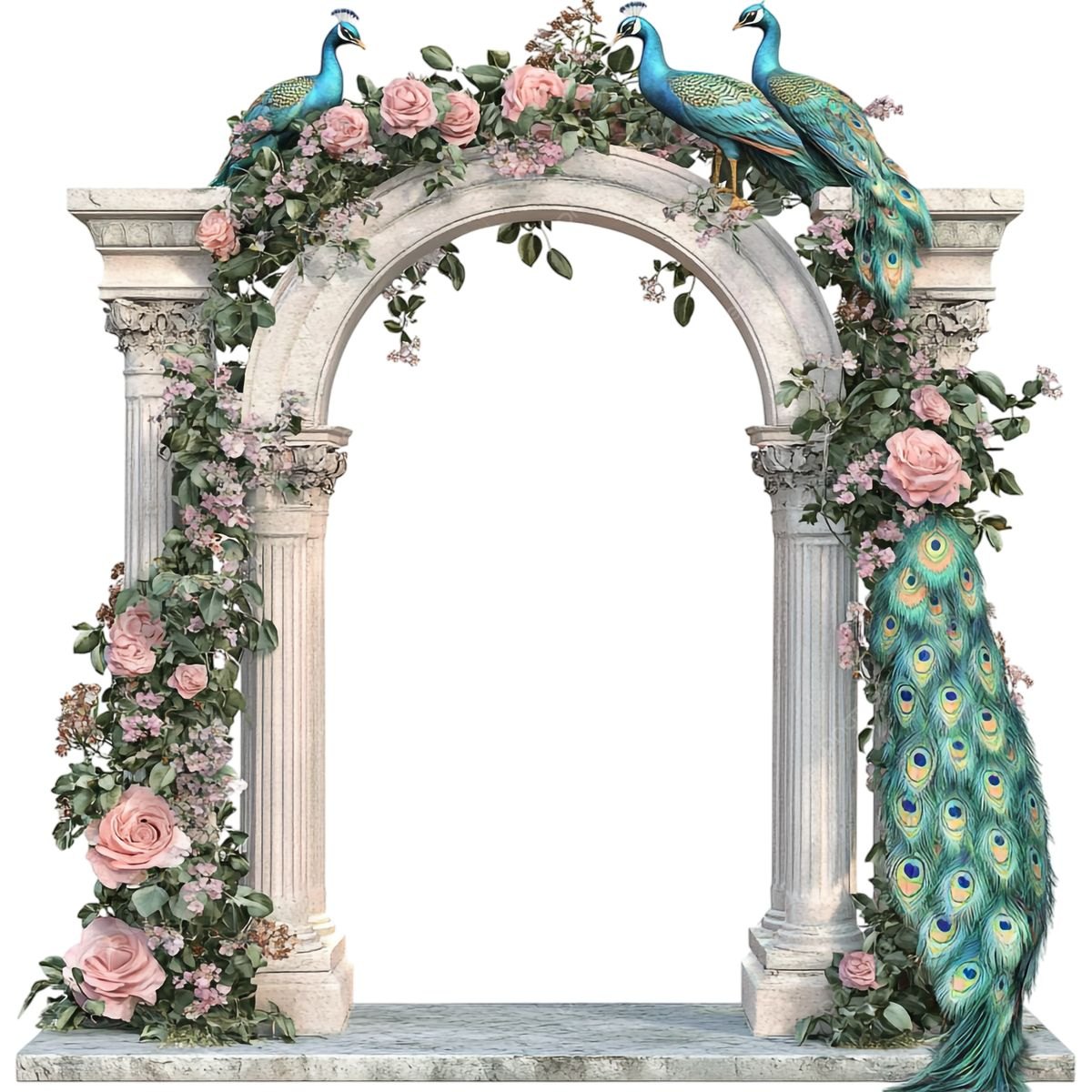 peacock wedding arch